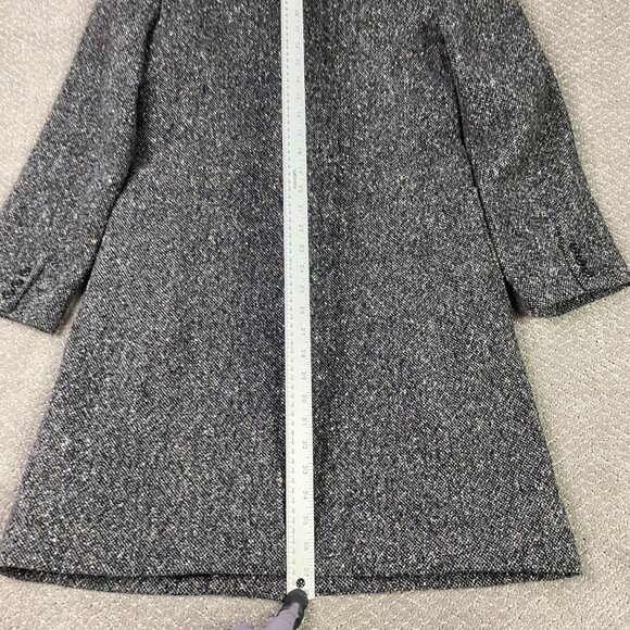 J. CREW Tweed Coat Overcoat Womens Medium Gray Wool Blend Thinsulate Insulated - Picture 14 of 15